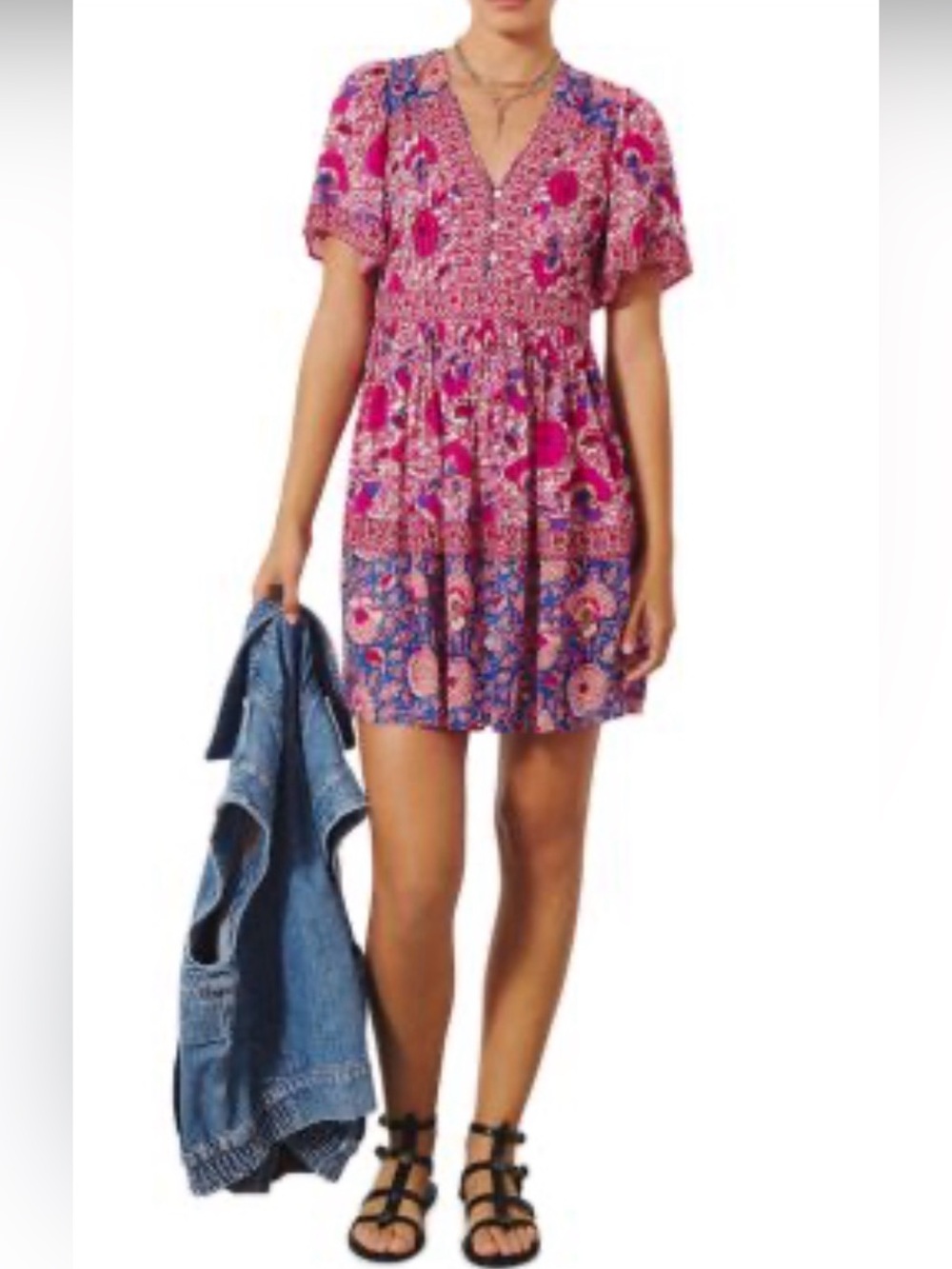 ba&sh Valia Dress Fushia L - Picture 1 of 10